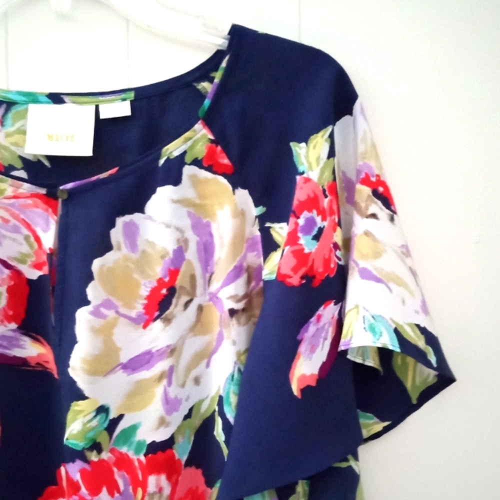 Maeve Floral Blouse - Blue and Multicolor - Picture 3 of 6